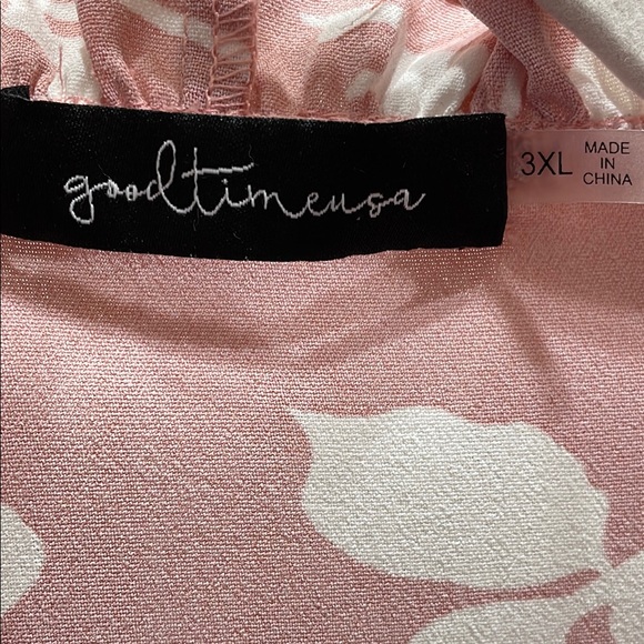 Floral Ruffle Blouse - Pink and White - Picture 8 of 9